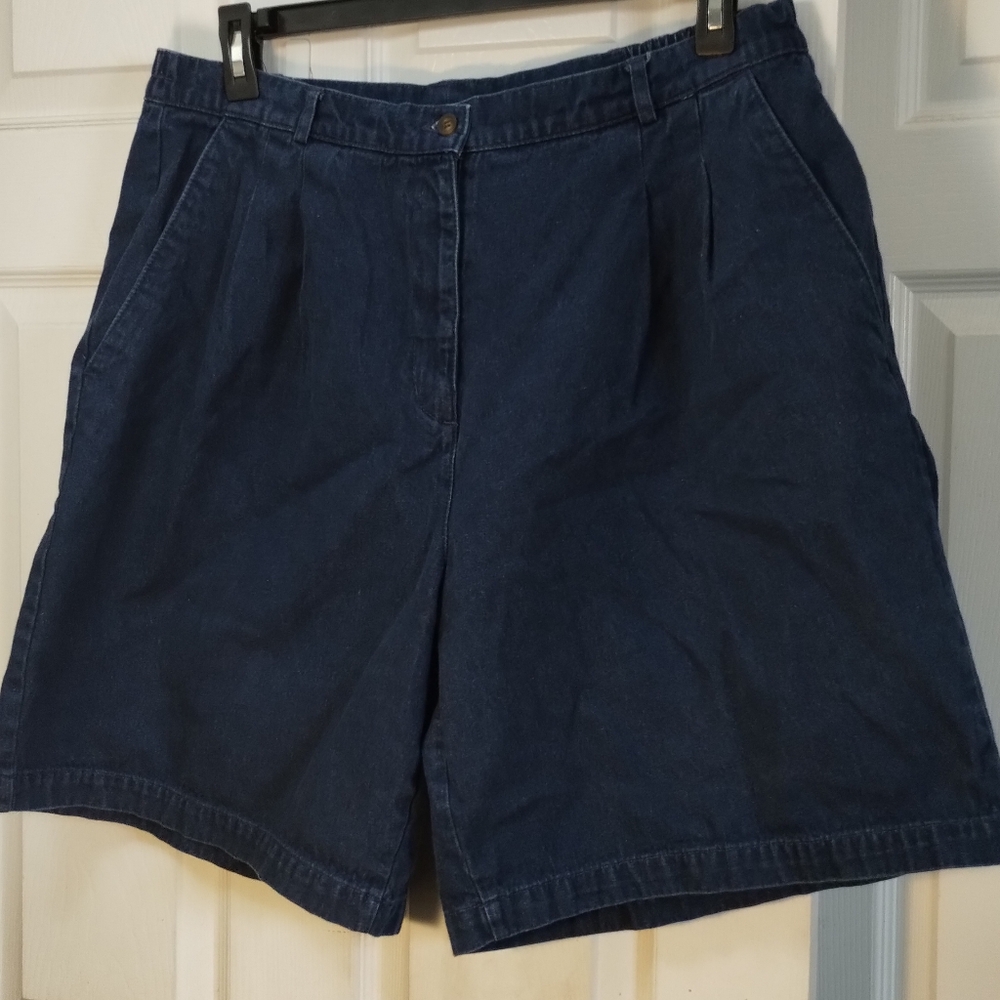 Westbound Dark Navy High-Rise Pleated Bermuda Shorts - Picture 3 of 10
